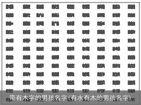 带有木字的男孩名字(有水有木的男孩名字)