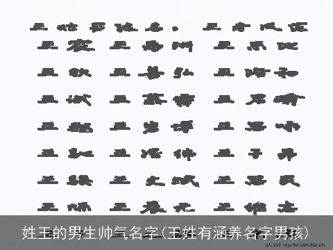 姓王的男生帅气名字(王姓有涵养名字男孩)
