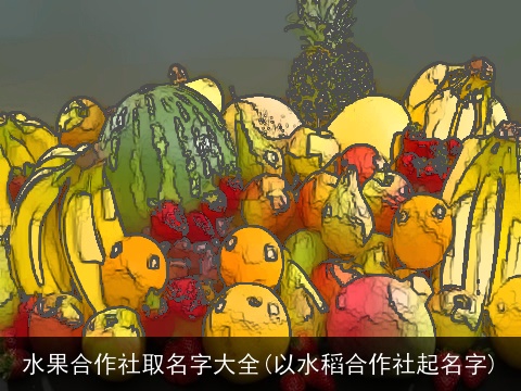 水果合作社取名字大全(以水稻合作社起名字)