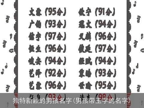 独特新颖的男孩名字(男孩带玉字的名字)