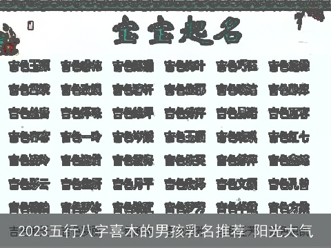 2023五行八字喜木的男孩乳名推荐 阳光大气