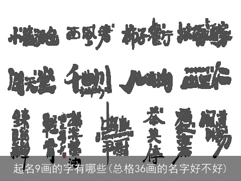 起名9画的字有哪些(总格36画的名字好不好)