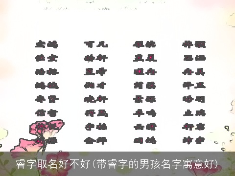 睿字取名好不好(带睿字的男孩名字寓意好)