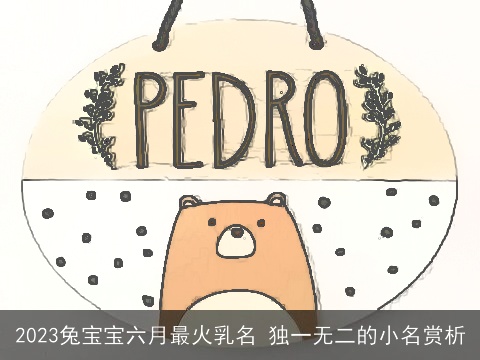 2023兔宝宝六月最火乳名 独一无二的小名赏析