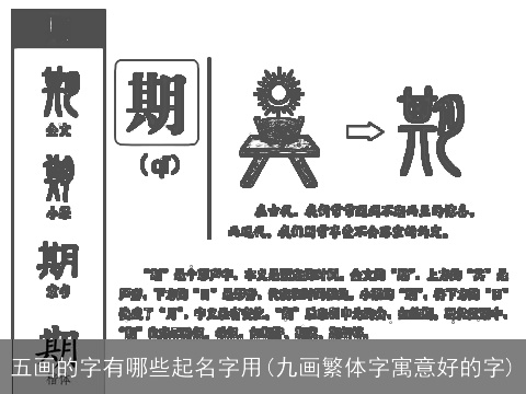 五画的字有哪些起名字用(九画繁体字寓意好的字)