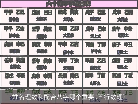 姓名理数和配合八字哪个重要(五行数理)