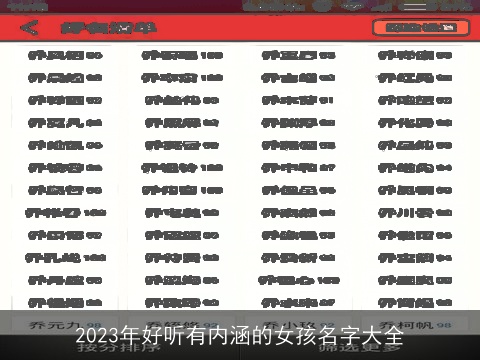 2023年好听有内涵的女孩名字大全