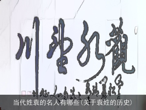 当代姓袁的名人有哪些(关于袁姓的历史)