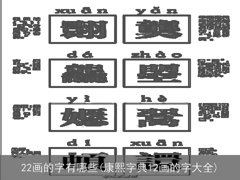 22画的字有哪些(康熙字典12画的字大全)