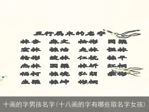十画的字男孩名字(十八画的字有哪些取名字女孩)