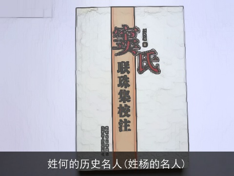 姓何的历史名人(姓杨的名人)