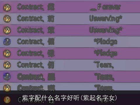 紫字配什么名字好听(紫起名字女)