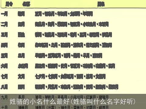 姓骆的小名什么最好(姓骆叫什么名字好听)