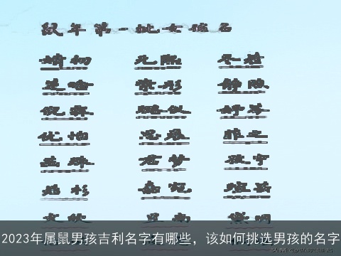 2023年属鼠男孩吉利名字有哪些，该如何挑选男孩的名字