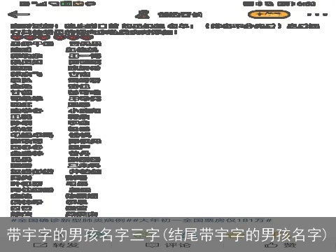带宇字的男孩名字三字(结尾带宇字的男孩名字)