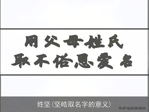 姓坚(坚皓取名字的意义)