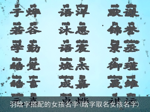 羽晗字搭配的女孩名字(晗字取名女孩名字)