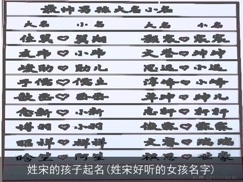 姓宋的孩子起名(姓宋好听的女孩名字)