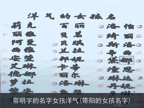 带明字的名字女孩洋气(带阳的女孩名字)