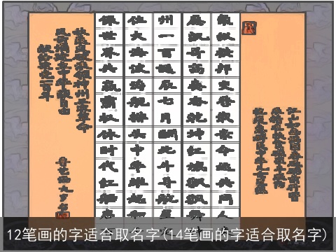 12笔画的字适合取名字(14笔画的字适合取名字)