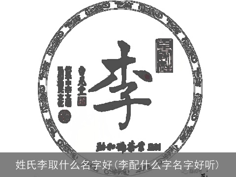 姓氏李取什么名字好(李配什么字名字好听)