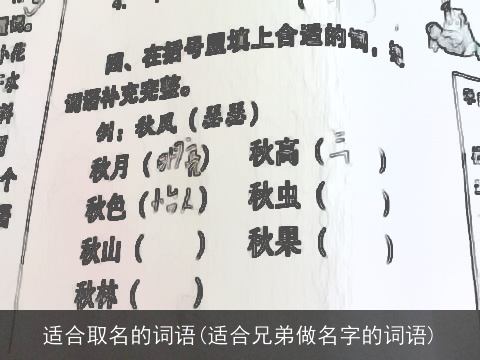 适合取名的词语(适合兄弟做名字的词语)