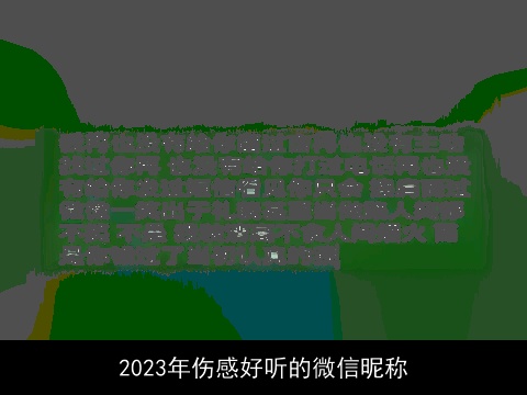 2023年伤感好听的微信昵称