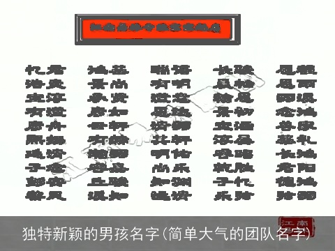 独特新颖的男孩名字(简单大气的团队名字)