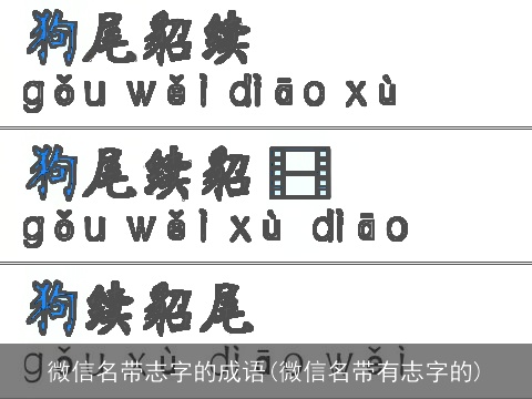 微信名带志字的成语(微信名带有志字的)