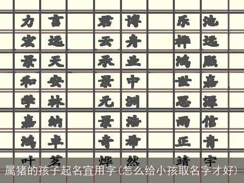 属猪的孩子起名宜用字(怎么给小孩取名字才好)