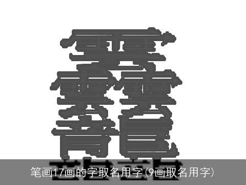 笔画17画的字取名用字(9画取名用字)