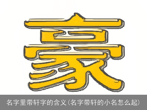 名字里带轩字的含义(名字带轩的小名怎么起)