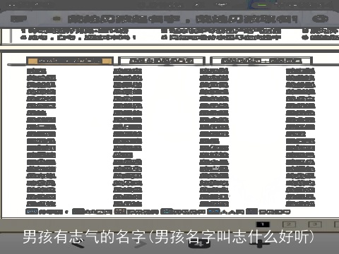 男孩有志气的名字(男孩名字叫志什么好听)