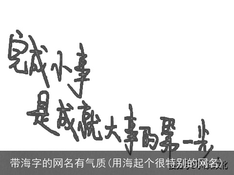 带海字的网名有气质(用海起个很特别的网名)
