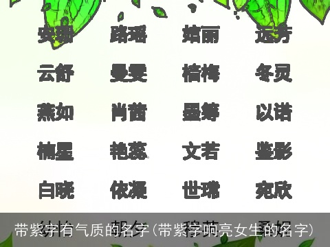 带紫字有气质的名字(带紫字响亮女生的名字)
