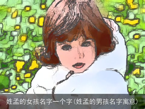 姓孟的女孩名字一个字(姓孟的男孩名字寓意)