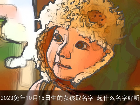 2023兔年10月15日生的女孩取名字 起什么名字好听