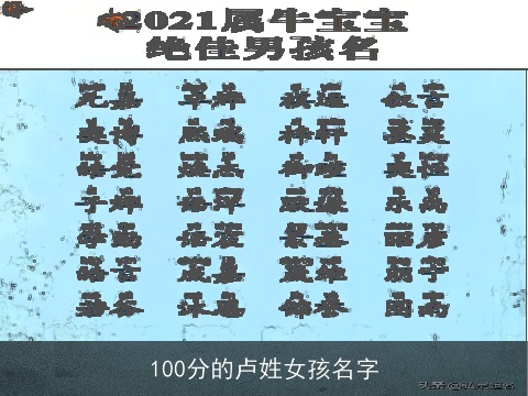 100分的卢姓女孩名字