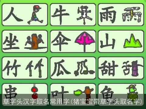 草字头汉字取名常用字(猪宝宝带草字头取名字)