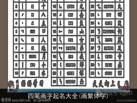 四笔画字起名大全(画繁体字)