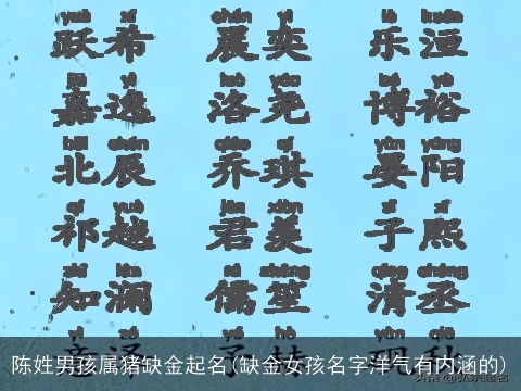 陈姓男孩属猪缺金起名(缺金女孩名字洋气有内涵的)