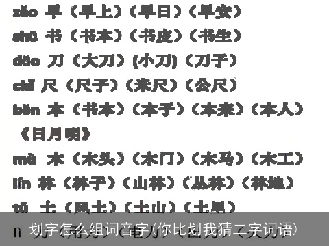 划字怎么组词音字(你比划我猜二字词语)