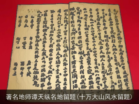 著名地师谭天纵名地留题(十万大山风水留题)