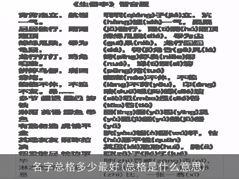 名字总格多少最好(总格是什么意思)