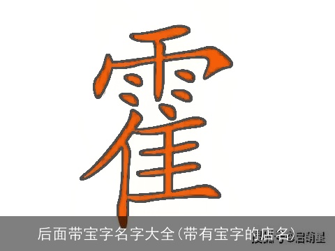 后面带宝字名字大全(带有宝字的店名)