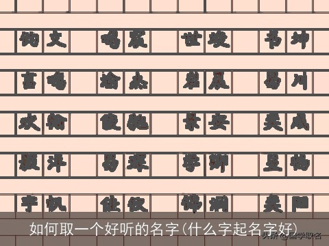 如何取一个好听的名字(什么字起名字好)