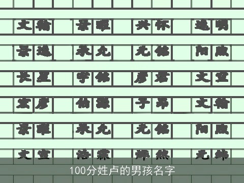 100分姓卢的男孩名字