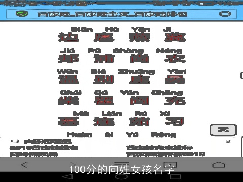 100分的向姓女孩名字