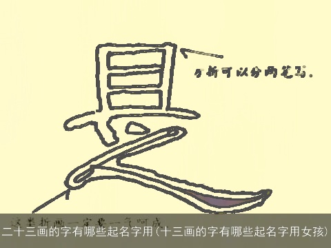 二十三画的字有哪些起名字用(十三画的字有哪些起名字用女孩)
