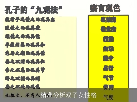 精准分析双子女性格